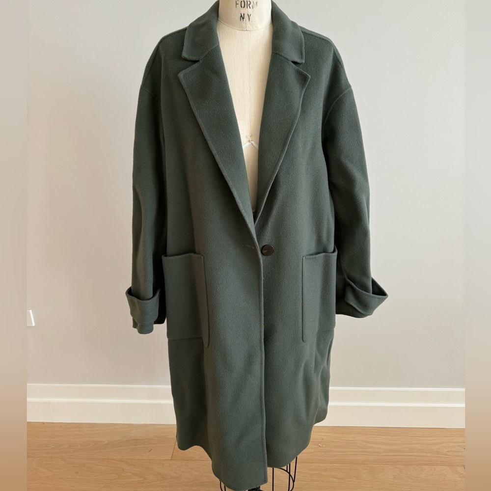 Theory wool-cashmere double-cloth coat